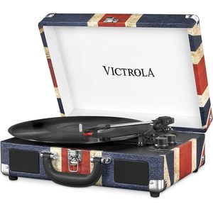 PLATINE VINYLE VICTROLA VALISE VINTAGE PORTABLE BT  Drapeau UK