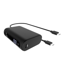 POWERBANK 10000MAH PD + QC AVEC 2 CABLES USB-C Noir