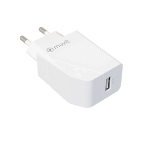 CHARGEUR SECTEUR 1 USB 2.4A 12W MUVIT FOR CHANGE Blanc