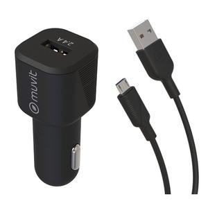 PACK CHARGEUR VOITURE 12W + CABLE MICRO USB 1.2M MUVIT FOR CHANGE
