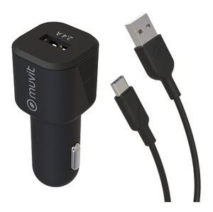PACK CHARGEUR VOITURE 12W + CABLE USB C 1.2M MUVIT FOR CHANGE