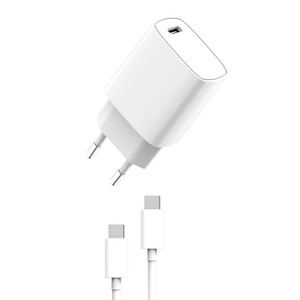 PACK CHARGEUR SECTEUR GAN 20W + USB-C USB-C Blanc