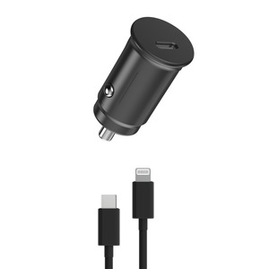 PACK CHARGEUR VOITURE PD 20W + USB C LIGHTNING Noir