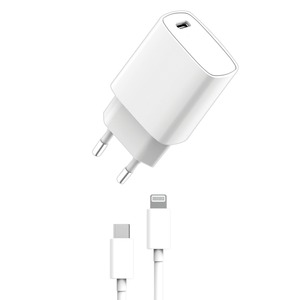 PACK CHARGEUR SECTEUR GAN 20W + USB-C LIGHTNING Blanc