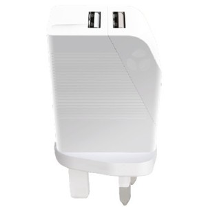 2 USB 2x2.4A CHARGEUR SECTEUR 24W UK MUVIT FOR CHANGE Blanc