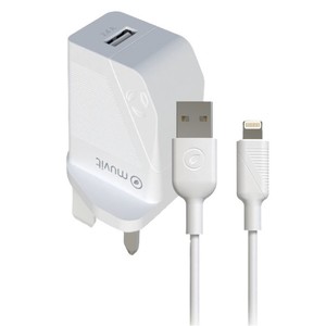PACK CHARGEUR SECTEUR 12W + CABLE MFI 1.2M UK MUVIT FOR CHANGE