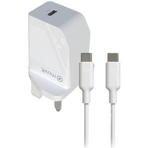 PACK CHARGEUR SECTEUR PD18W+CABLE USB C/USBC UK MUVIT FOR CHANGE