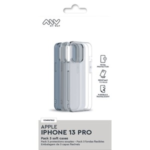PACK 3 COQUES SOUPLES TRANSPARENTES IPHONE 13 PRO MYWAY