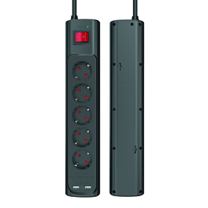 POWER PARAFOUDRE PARASURTENSEUR 5 AC/2 USB-A DE Noir