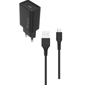 PACK CHARGEUR SECTEUR 12W + CABLE MICRO-USB NOIR Noir