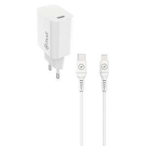 PACK CHARGEUR SECTEUR PD 20W + CABLE LIGHTNING BLANC Blanc