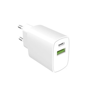 CHARGEUR SECTEUR PD 20W USB-C + USB-A Blanc