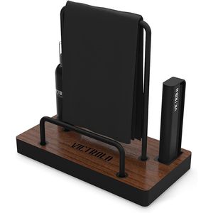KIT DE NETTOYAGE AVEC SUPPORT VINYLES EN BOIS Noir