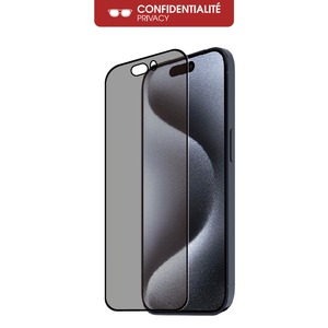 VERRE TREMPE RECYCLE IPHONE 15 PRO Transparent / Noir