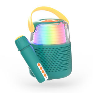 ENCEINTE BLUETOOTH LUMINEUSE AVEC MICRO CHANGE VOIX KARAOKE Vert Menthe