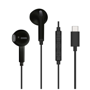 ECOUTEURS USB-C PLASTIQUE RECYCLE Noir