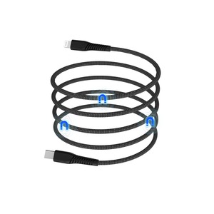 CABLE AIMANTE USB-C LIGHTNING 1,5M Noir