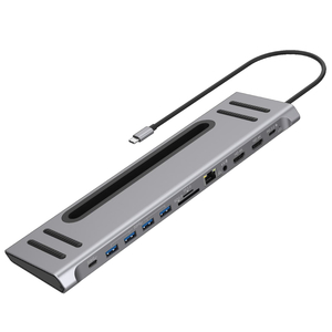 DOCKING STATION TYPE-C HUB 12 PORTS Gris