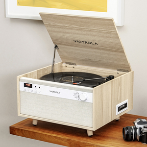 MUSIC CENTER 4EN1 BT CASSETTE CD VINYLE CENTURY Naturel