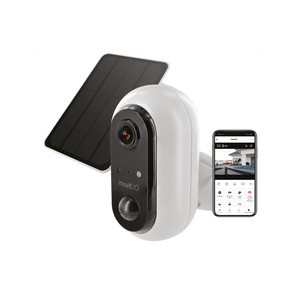 Caméra extérieure à batterie muvit iO WiFi Full HD 1080P + panneau solaire 3W Blanc