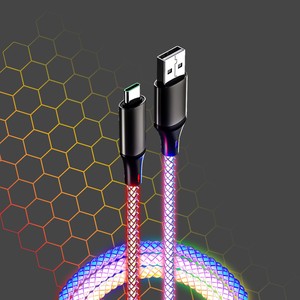 CABLE LUMINEUX RGB USB-A USB-C 1M Multicolore