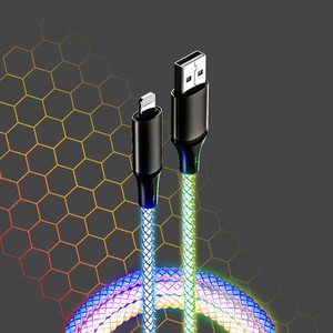 CABLE LUMINEUX RGB USB-A LIGHTNING 1M Multicolore