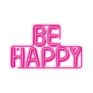 NEON LED PLEXI BE HAPPY ROSE USBA 2M OU 3PILESAA Multicouleur