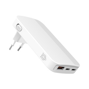 TIGER POWER LITE CHARGEUR SECTEUR PLAT PLIABLE 65W USB-C USB-A Blanc