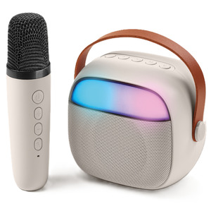 Enceinte Bluetooth Karaoké KawaiiTech avec 2 micros Beige