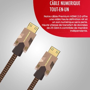 Câble hdmi M2000 UHD 4K HDR10+ 25GBPS 3M