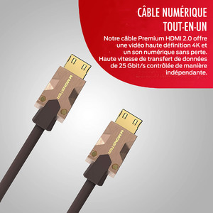 Câble hdmi M2000 UHD 4K HDR10+ 25GBPS 5M