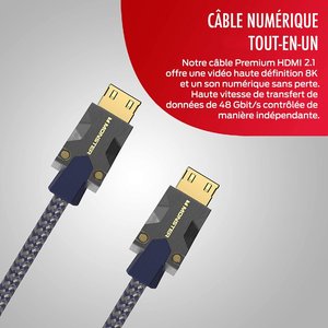 câble hdmi M3000 UHD 8K DOLBY VISION HDR 48GBPS 1.5M