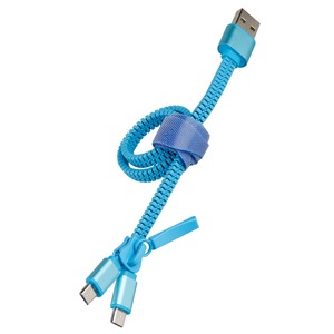 Double cable micro USB charge 2A 0,35m Bleu