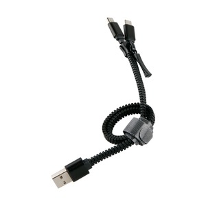 Double cable micro USB charge 2A 0,35m Noir