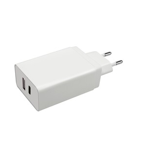 Chargeur secteur USB Type C + USB A 3A Blanc