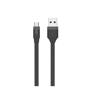 Câble plat reversible micro USB 2M 2.4A Noir