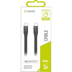 Cable plat type C-type C USB2.0 1m 3A Cable plat type C-type C USB2.0 1m 3A Noir