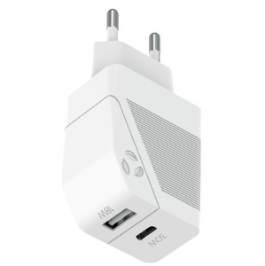 CHARGEUR SECTEUR PD USB C/USB A 30W+18W QC3.0 MUVIT FOR CHANGE Blanc