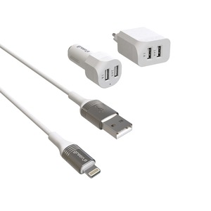 greene kit car secteur 2 usb lightning blanc 1,3 Blanc