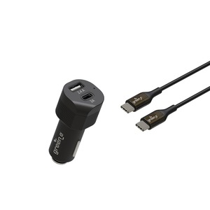 KIT CHARGEUR VOITURE 30W USB C ET A + CABLE C VERS C 1.3M (Câbles HDMI)