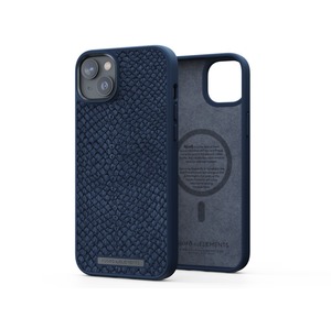 COQUE MAGSAFE CUIR DE SAUMON IPHONE 14 MAX NJORD Bleu