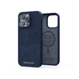 COQUE MAGSAFE CUIR DE SAUMON IPHONE 14 PRO MAX NJORD Bleu