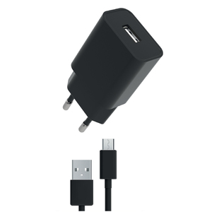 PACK CHARGEUR SECTEUR 2,4A + USB A MICRO USB Noir