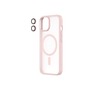 Qdos COQUE HYBRID SOFT SNAP (MAGSAFE) ROSE + CAMERA LENS IPHONE 15