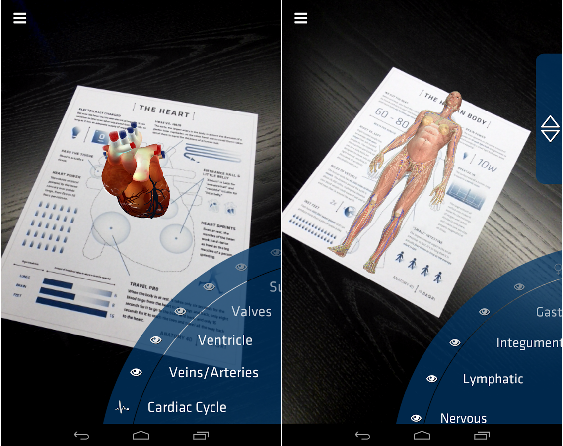 Application réalité augmentée Anatomy 4D