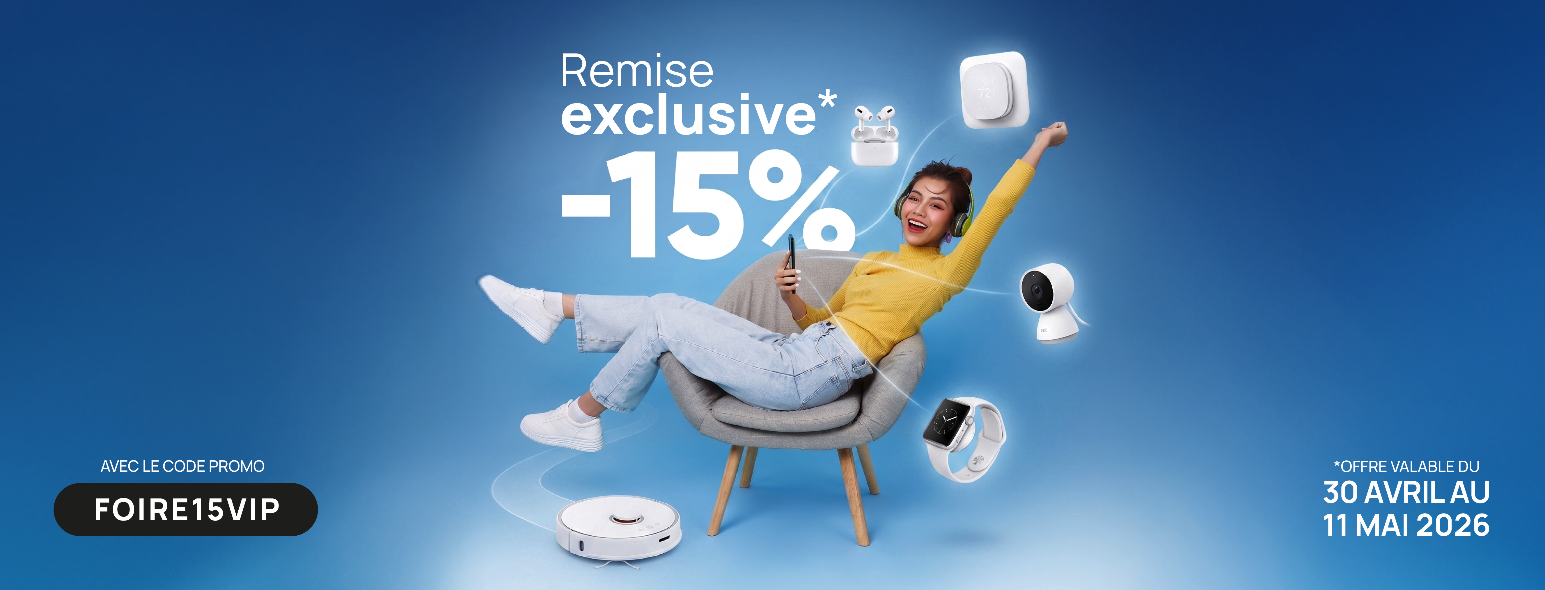 Remise exclusive de 15%