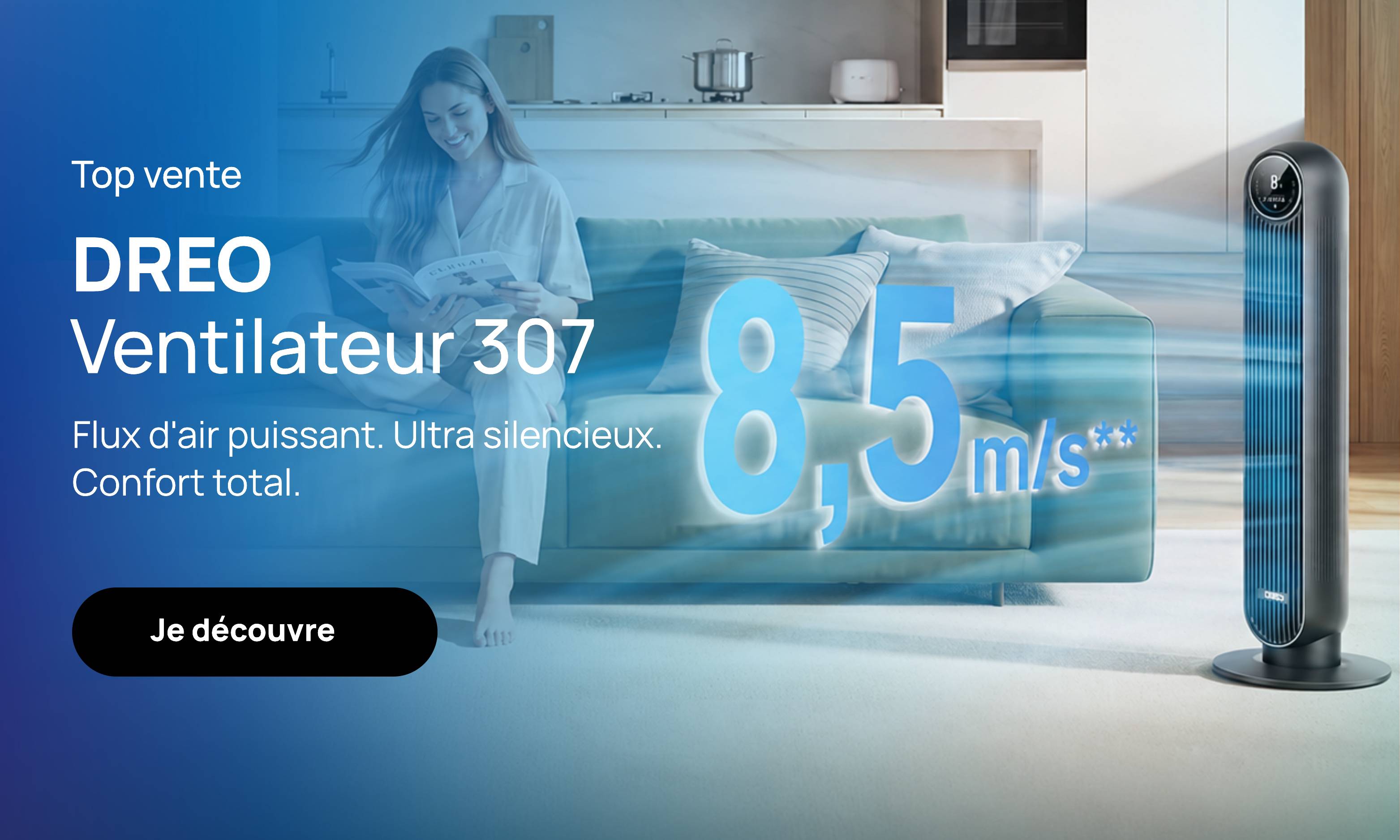tablette Dreo ventilateur colonne 307